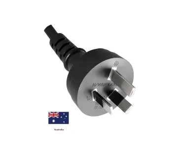 DINIC Netzkabel Australien, Typ I auf C13, SAA, Tick Mark, schwarz, 1.80m
